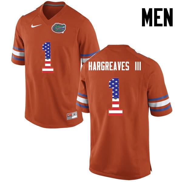 Men's NCAA Florida Gators Vernon Hargreaves III #1 Stitched Authentic USA Flag Fashion Nike Orange College Football Jersey XNL6565RI